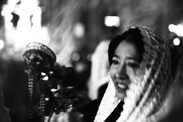 Woman in a religious procession in Lima, Perú.