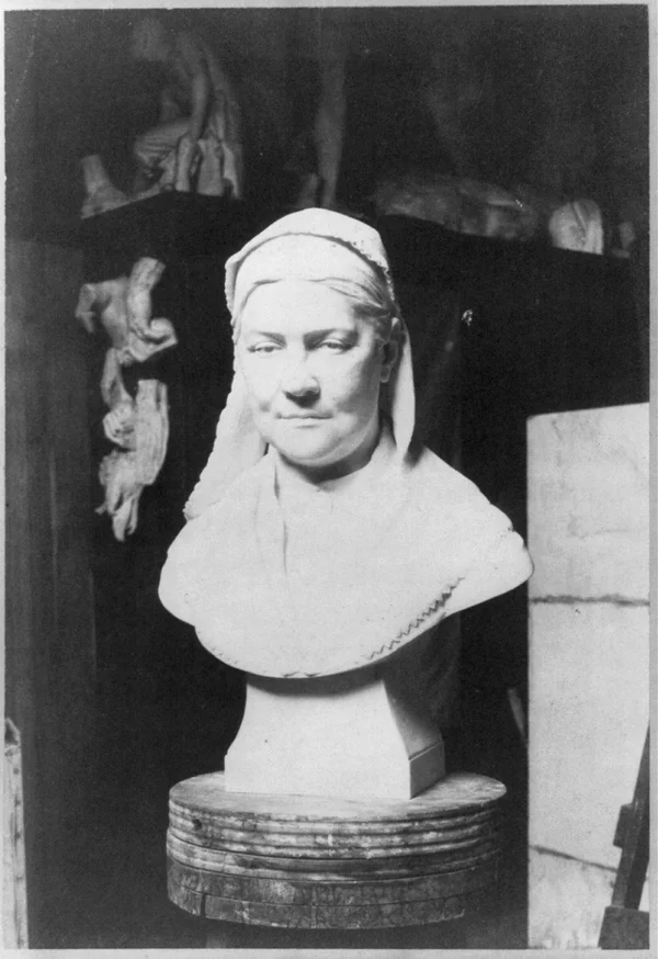 marble-bust-woman-artist-studio female