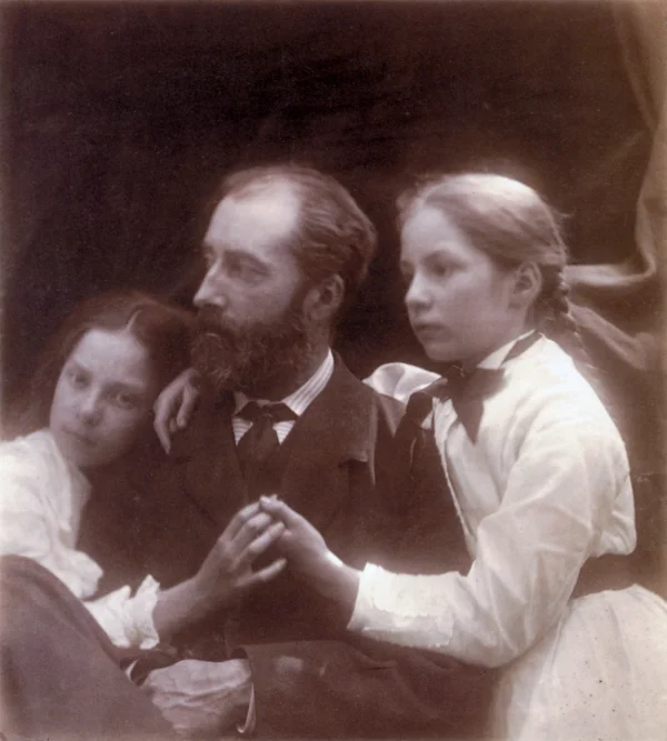 Charles Norman And His Daughters Adeline And Margaret Portrait