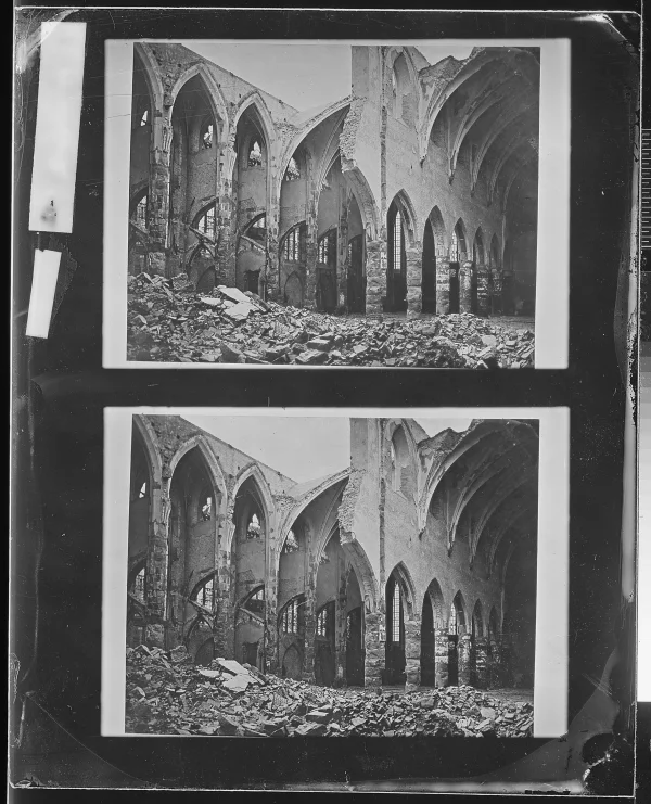 Ruins Of Strasburg Church France Siege Portrait