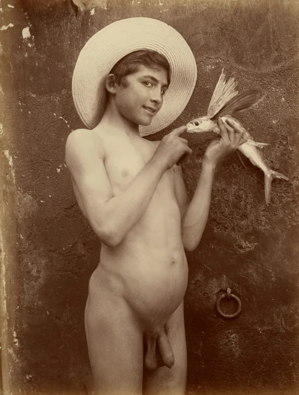 boy-giacomo-lanfranchi-with-flying-fish albumen-print male