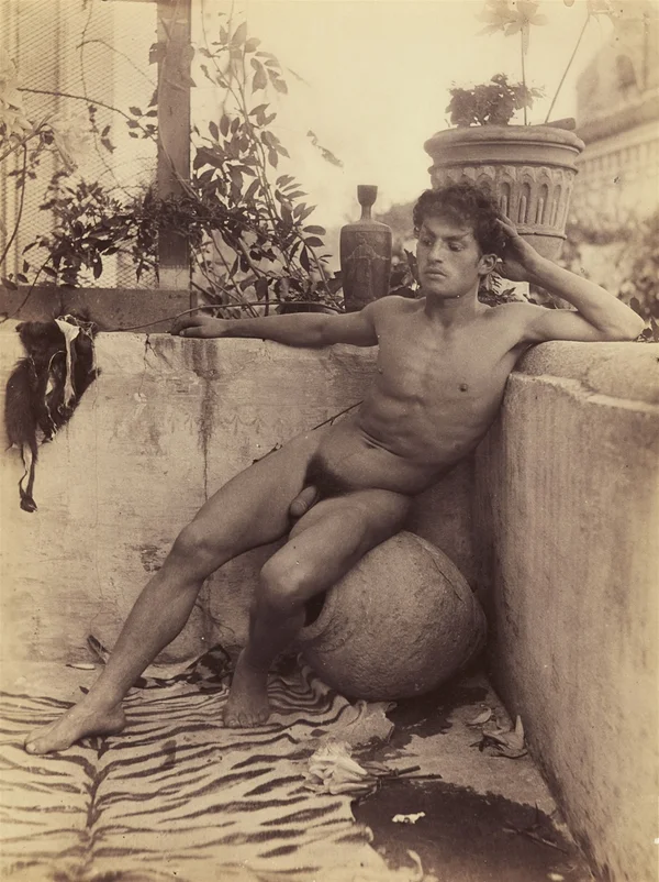 faun-sitting-jar-tiger-fur male
