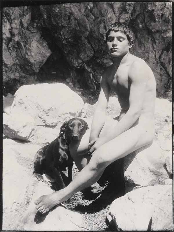 nude-youth-with-dog-nedda male