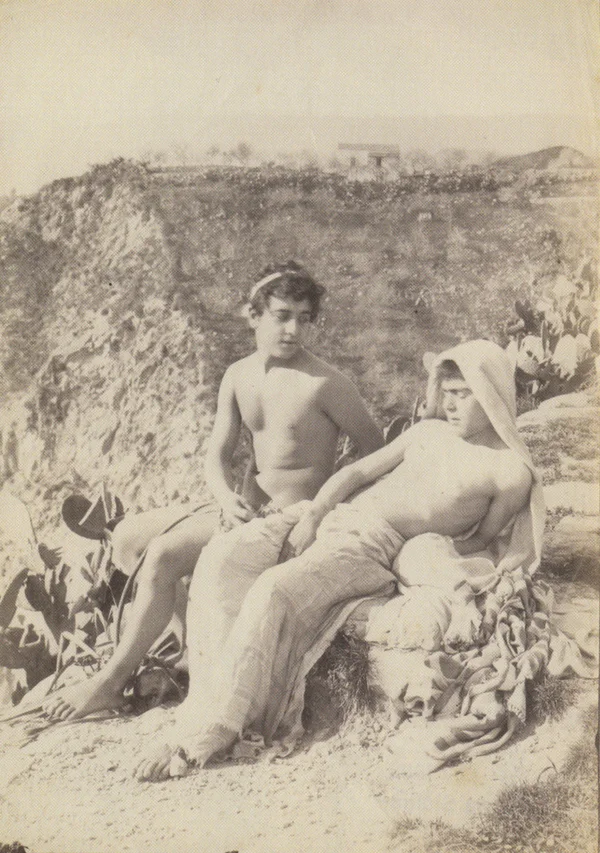 two-draped-youths-countryside male