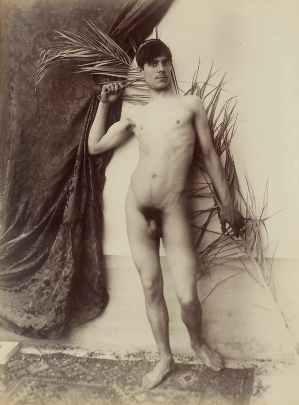 boy-with-palm-fronds-and-brocade-cloth male