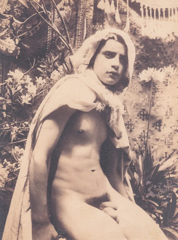 naked-lad-with-head-covered-by-cloth male