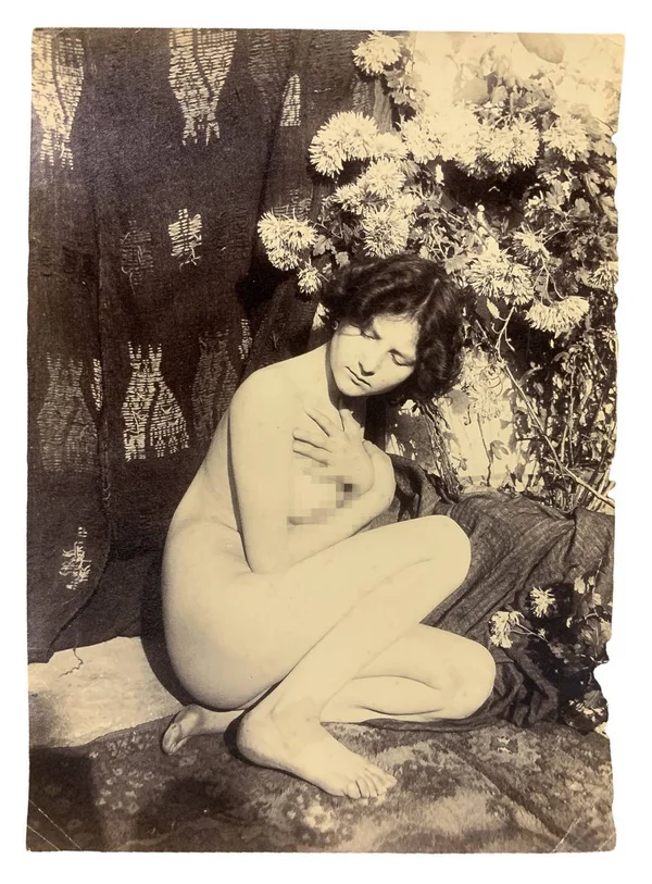 squatting-naked-woman-censored female
