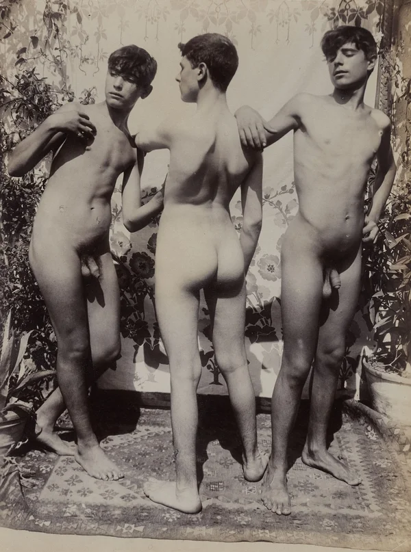 three-nude-boys-on-terrace male