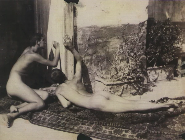 two-lying-nude-boys-at-villa-barbaja-naples male