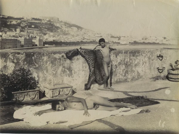 two-nude-boys-on-terrace-villa-barbaja-naples male